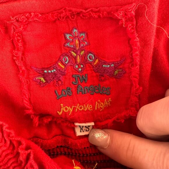 Johnny Was V-Neck Red Embroidered Floral Dress Size XS - Picture 10 of 11